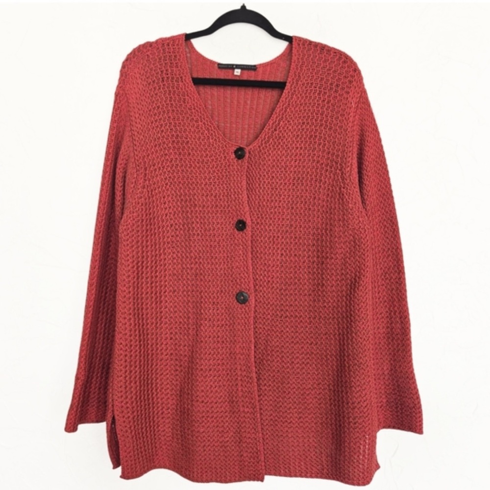 Peruvian Connection Deep Rust Cardigan